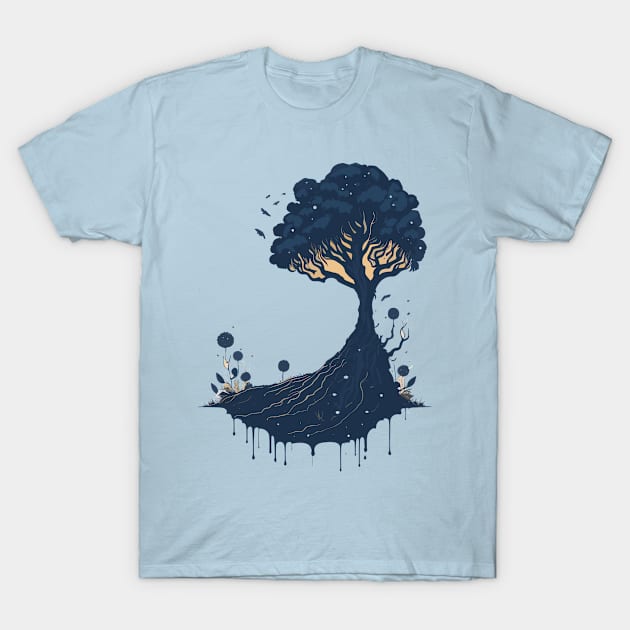 Grunge tree and splashes of paint T-Shirt by webbygfx